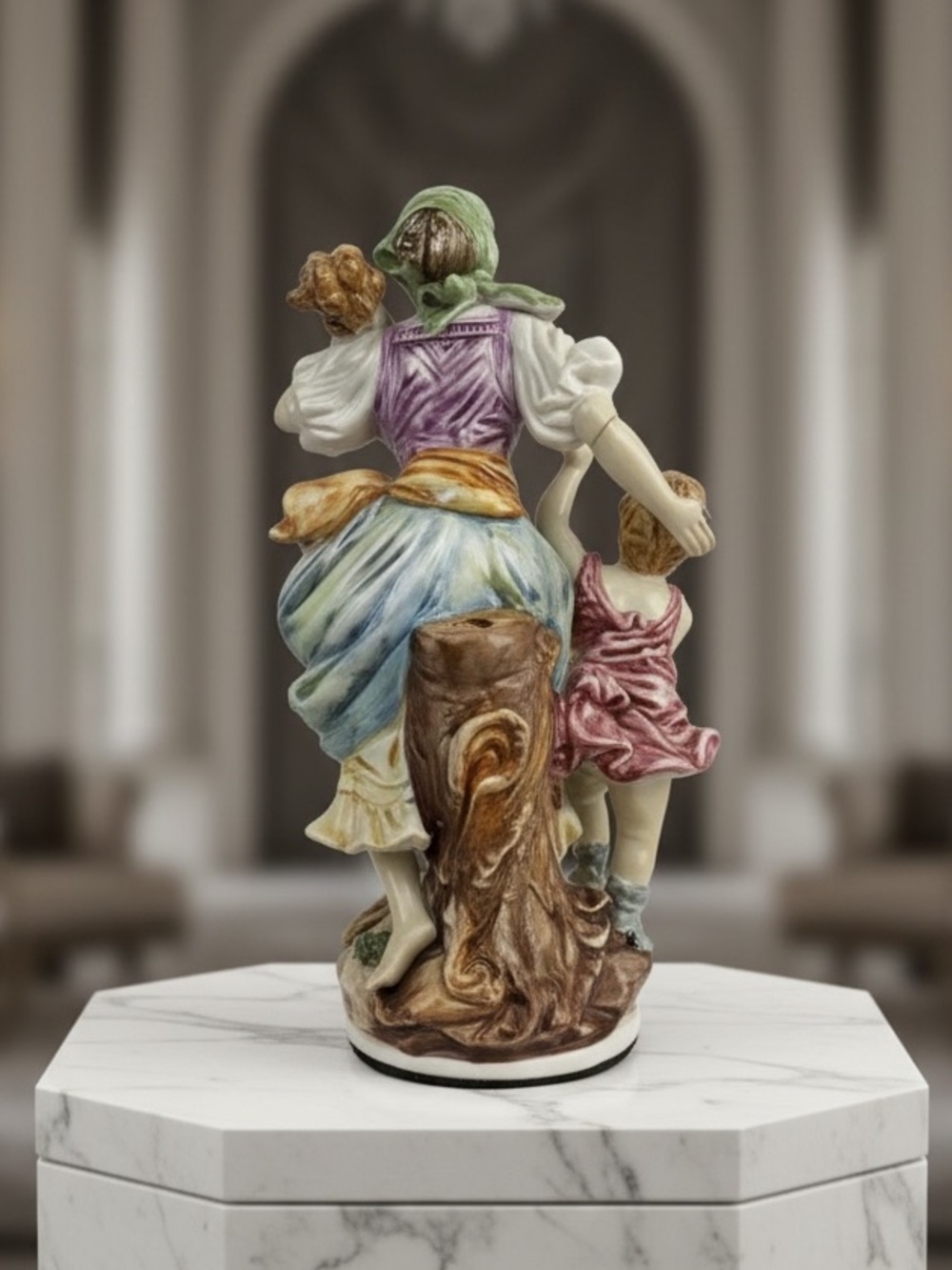 Vintage Italian Capodimonte Style Porcelain
Figurine Woman & Child Made in Italy - Picture 2 of 7